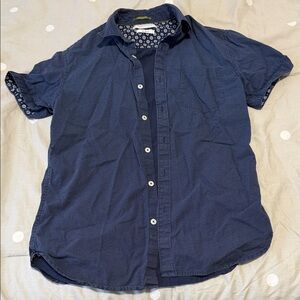 Denim & Flower Navy Short-Sleeve Button-Down Shirt